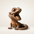 Bearded Dragon Figurine - Hand-carved Wooden Animal Figurine