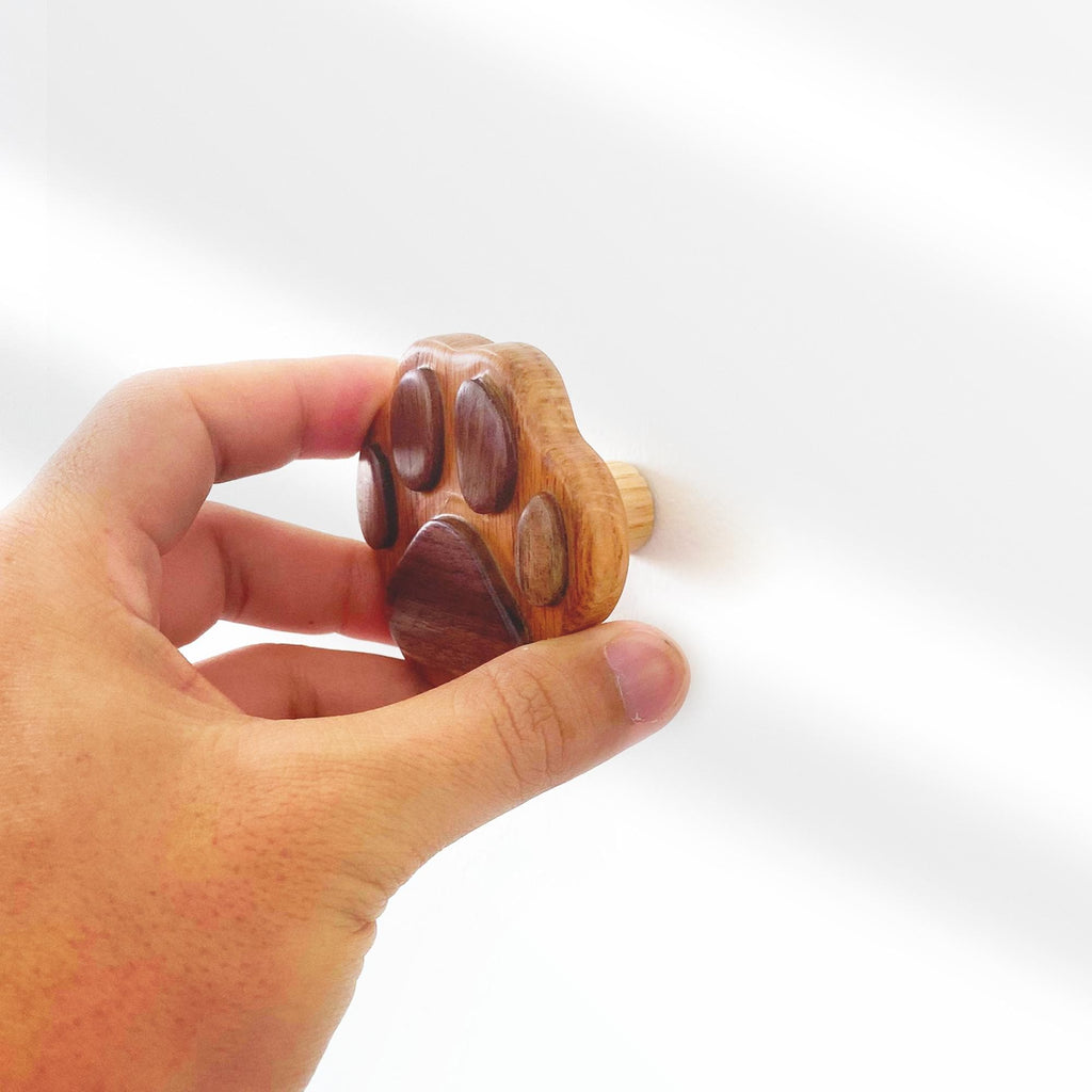 Wood Coat Wall Hook Dog Paw Leash Accessories Storage Holder Mounted Rustic Wooden Hat Cap Towel Rack Hanger Farmhouse Decorative Room Décor