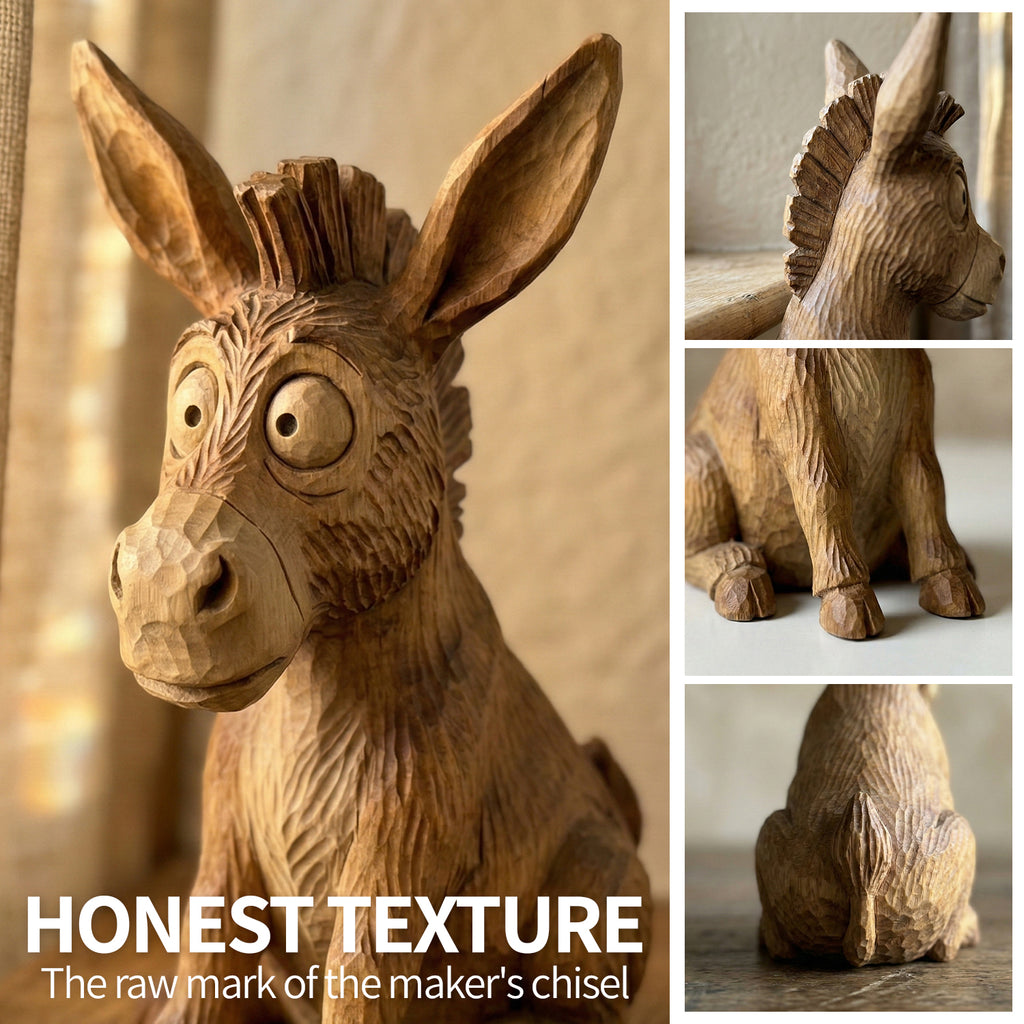 Beerusty Donkey Figurine - Hand-carved Wooden Animal Figurine – BeeRusty
