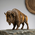BeeRusty™ Hand-Carved Wooden Bison Figurine