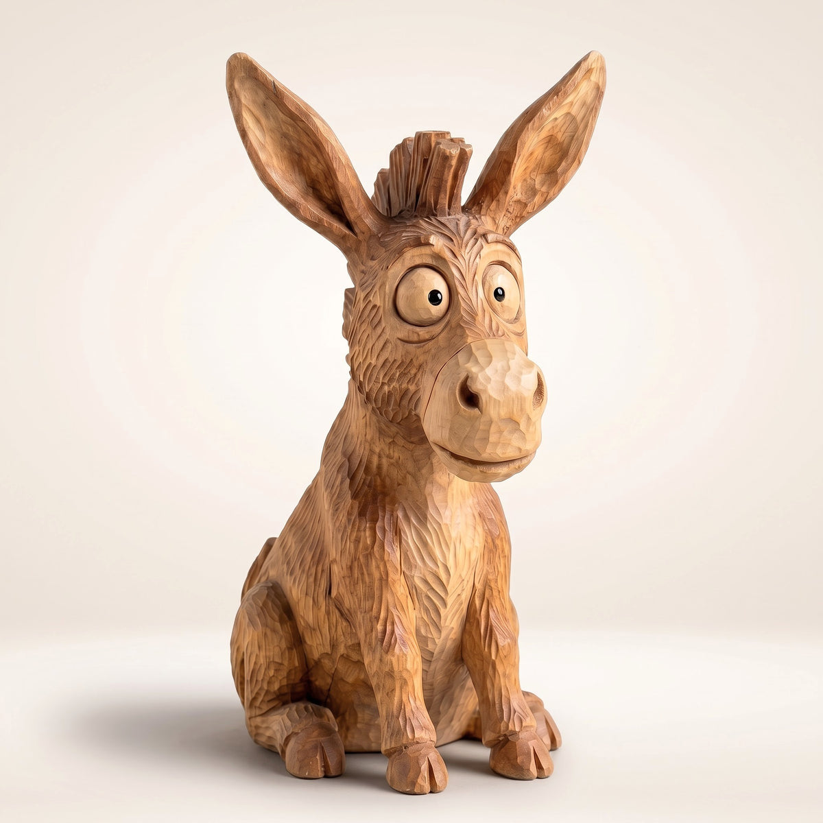 Wooden Donkey Figurine