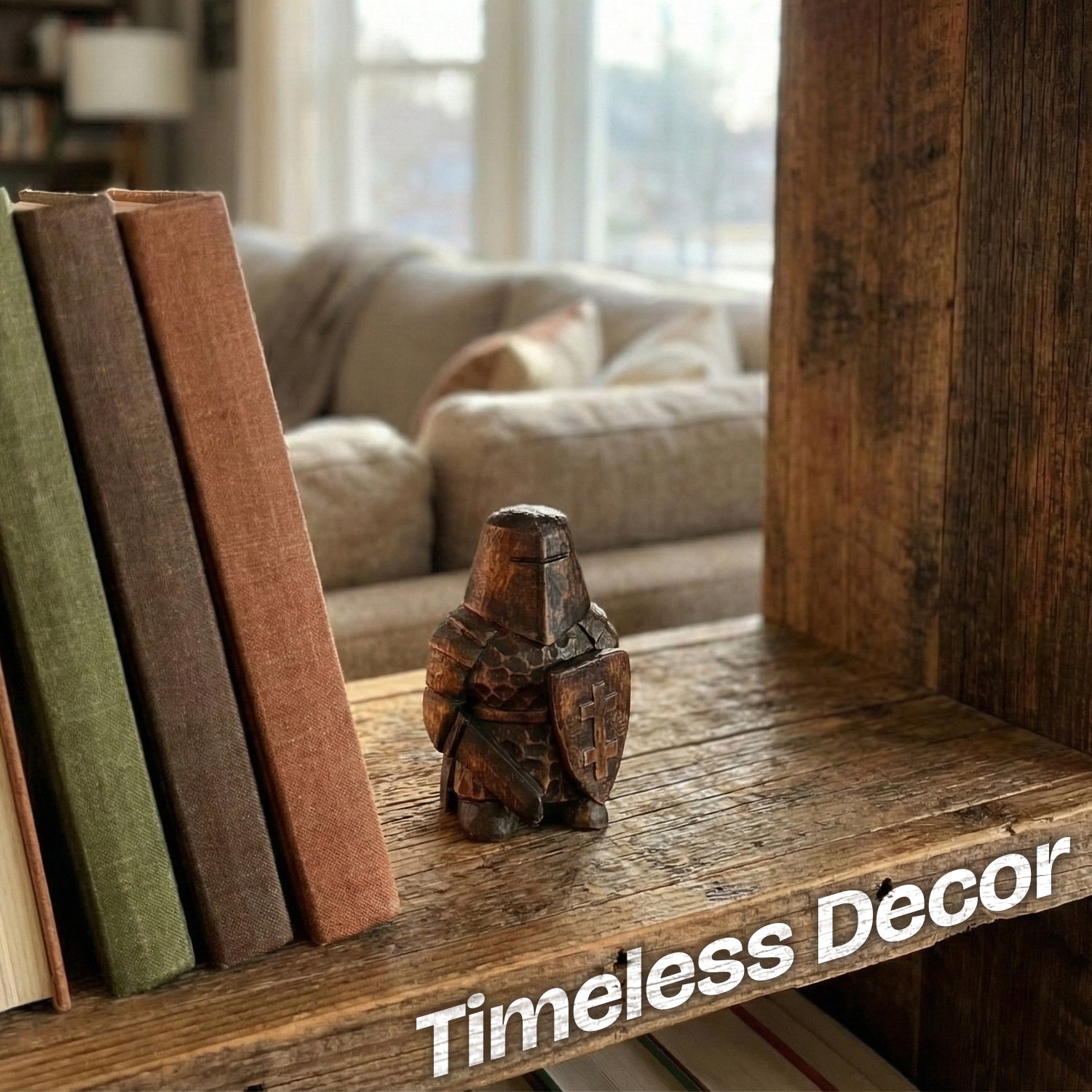 BeeRusty™ - Hand Carved Wooden Knight Figurine