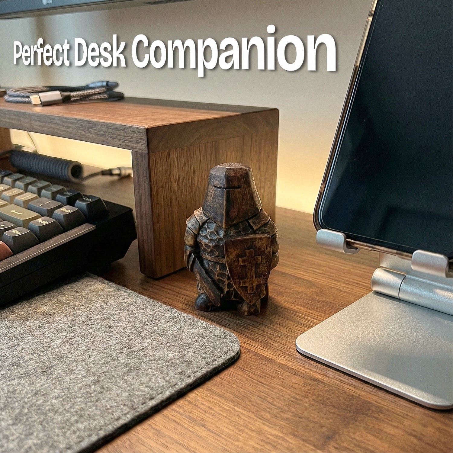 BeeRusty™ - Hand Carved Wooden Knight Figurine