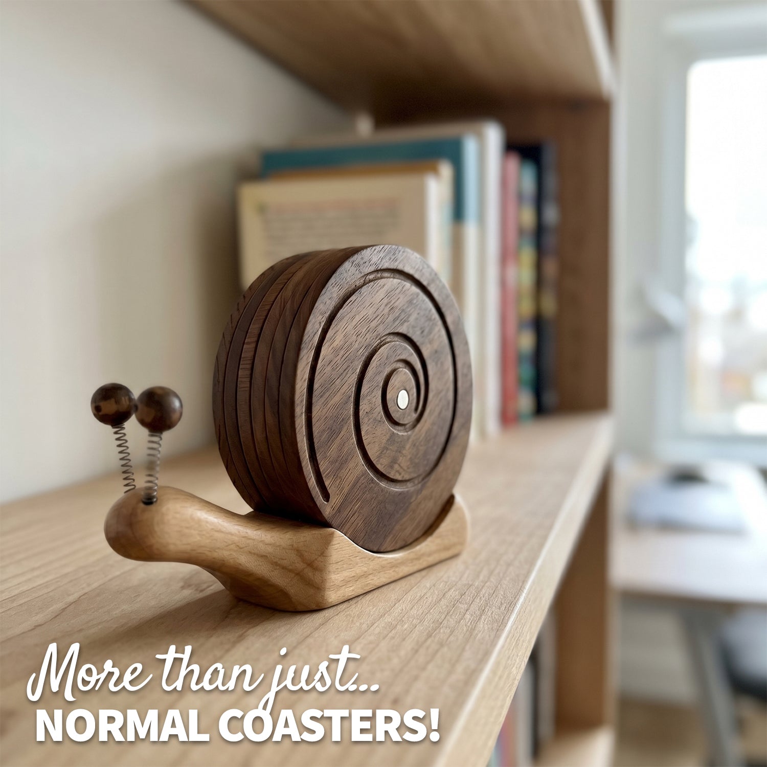 Snail Magnetic Wooden Coasters with Holder - Set of 6 – BeeRusty