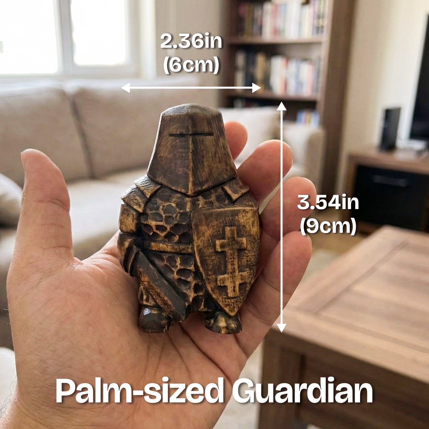 BeeRusty™ - Hand Carved Wooden Knight Figurine