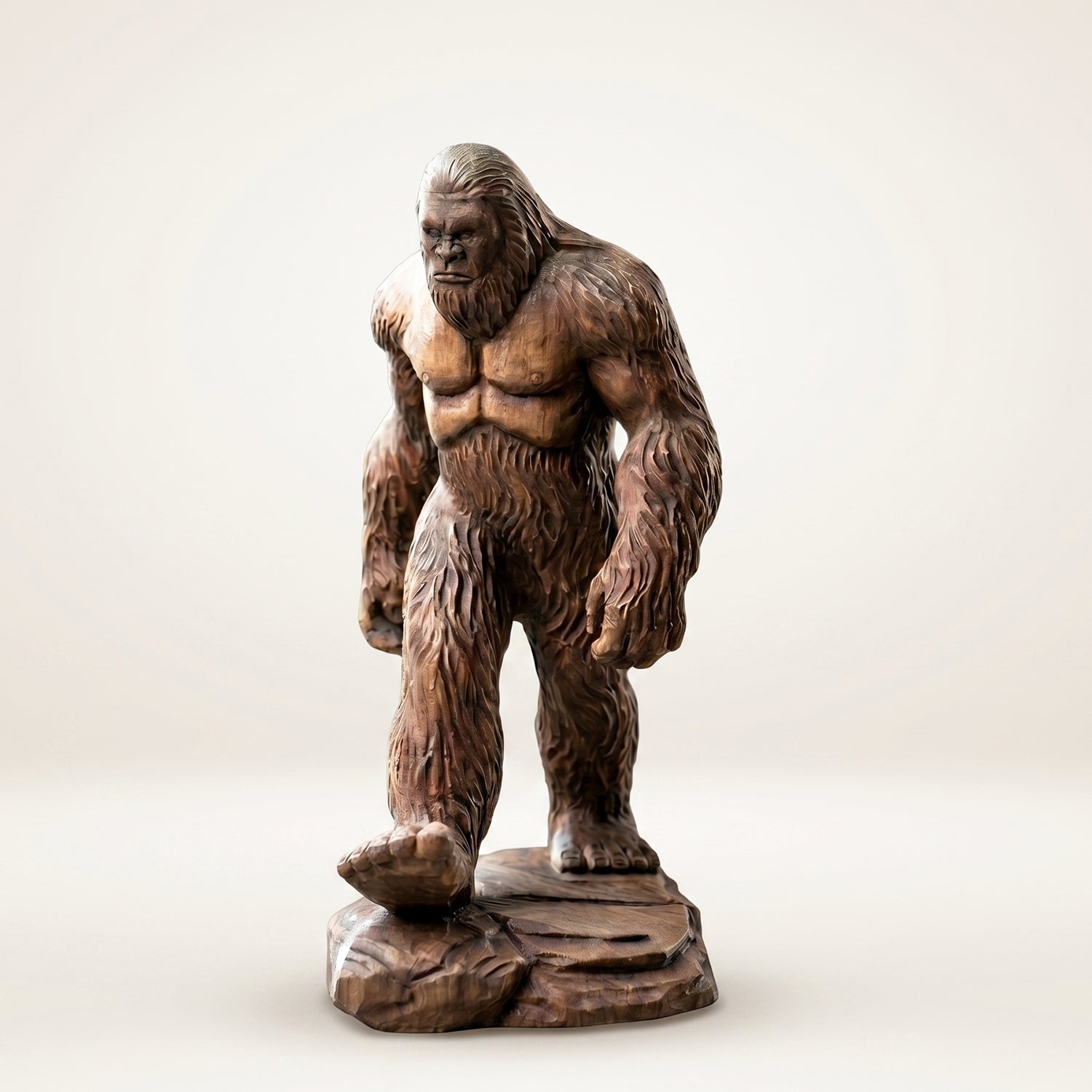 Bigfoot Figurine - Hand-carved Wooden Sasquatch Figurine