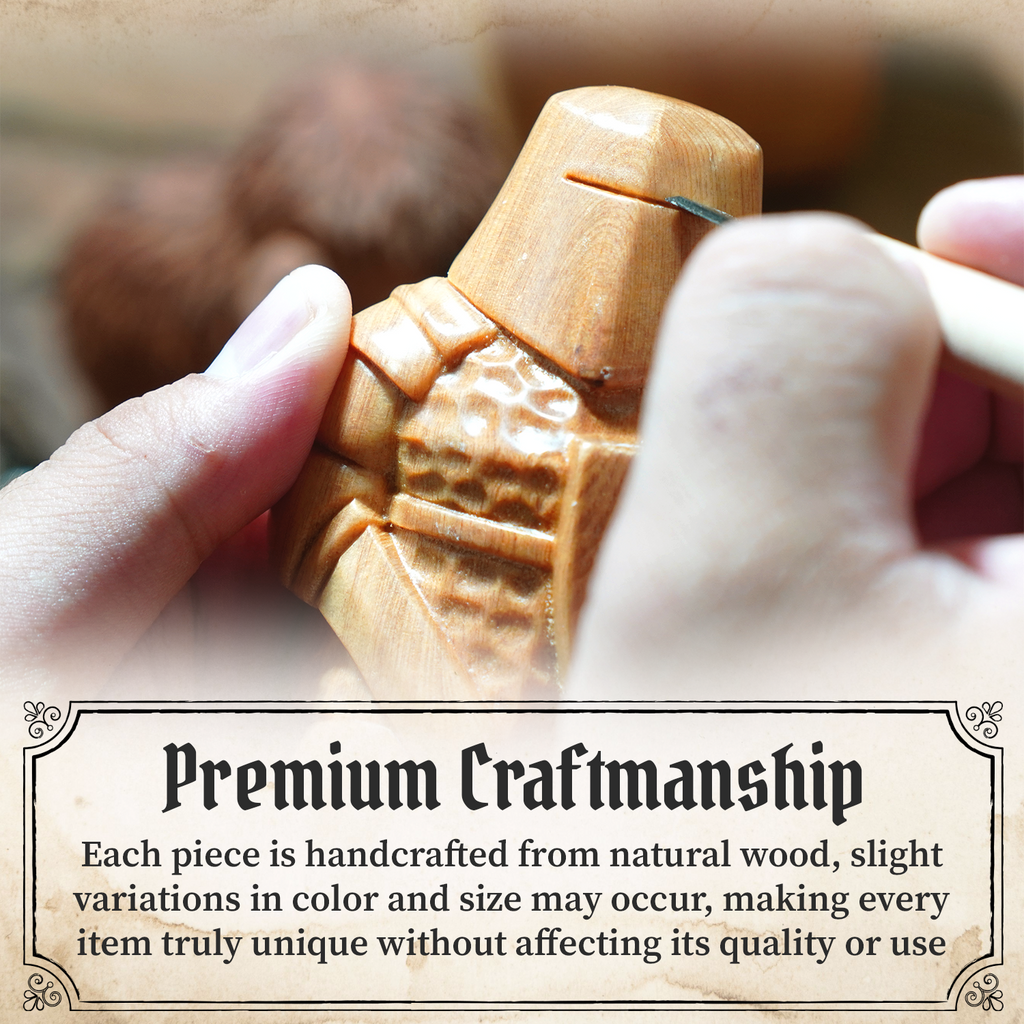 BeeRusty™ - Hand Carved Wooden Knight Figurine