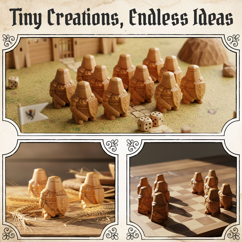 BeeRusty™ - Hand Carved Wooden Knight Figurine