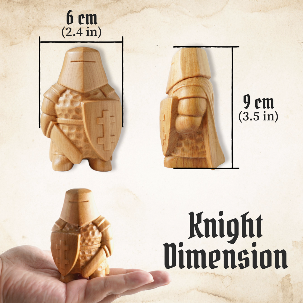 BeeRusty™ - Hand Carved Wooden Knight Figurine