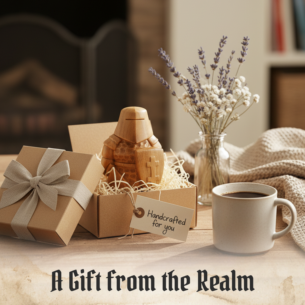 BeeRusty™ - Hand Carved Wooden Knight Figurine