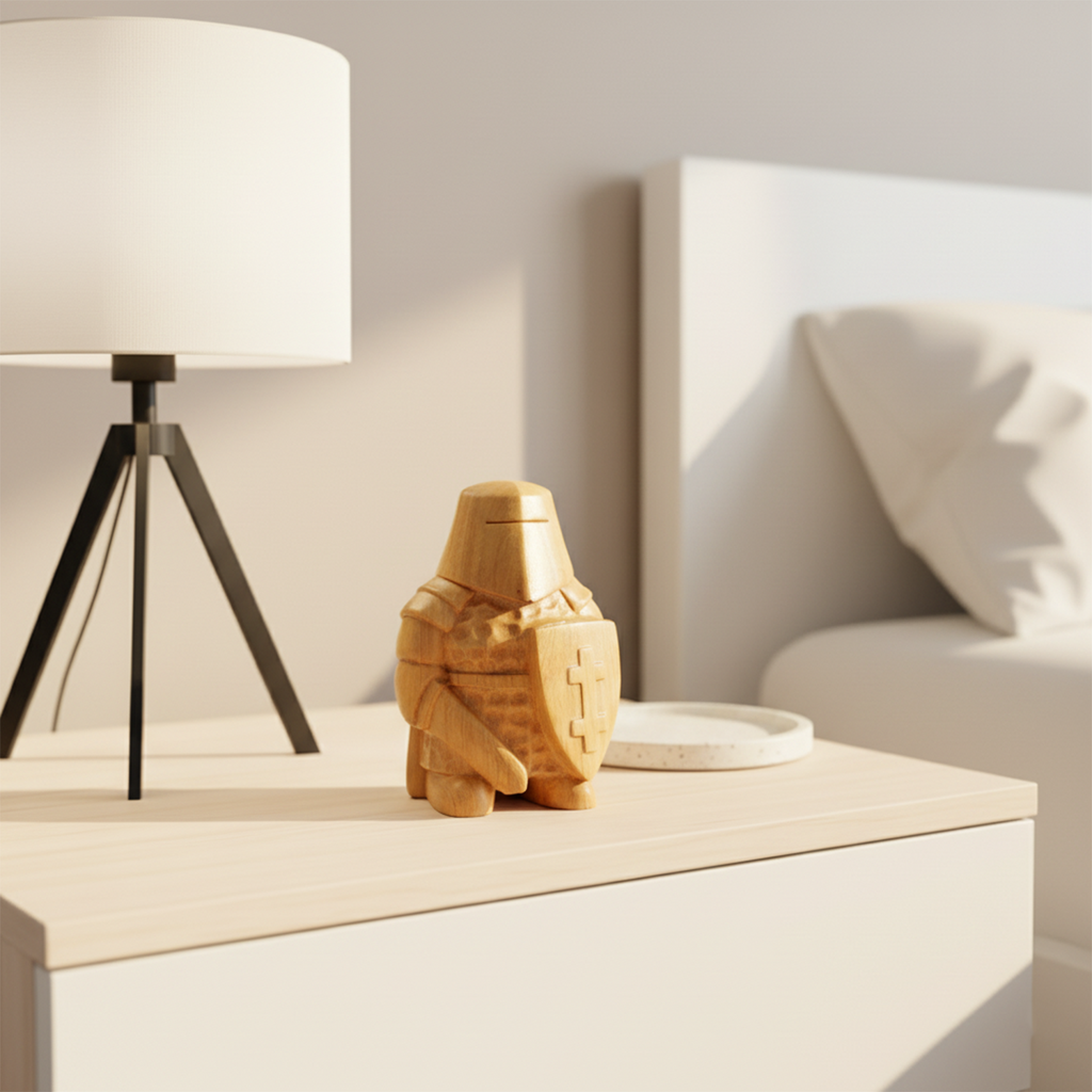 BeeRusty™ - Hand Carved Wooden Knight Figurine