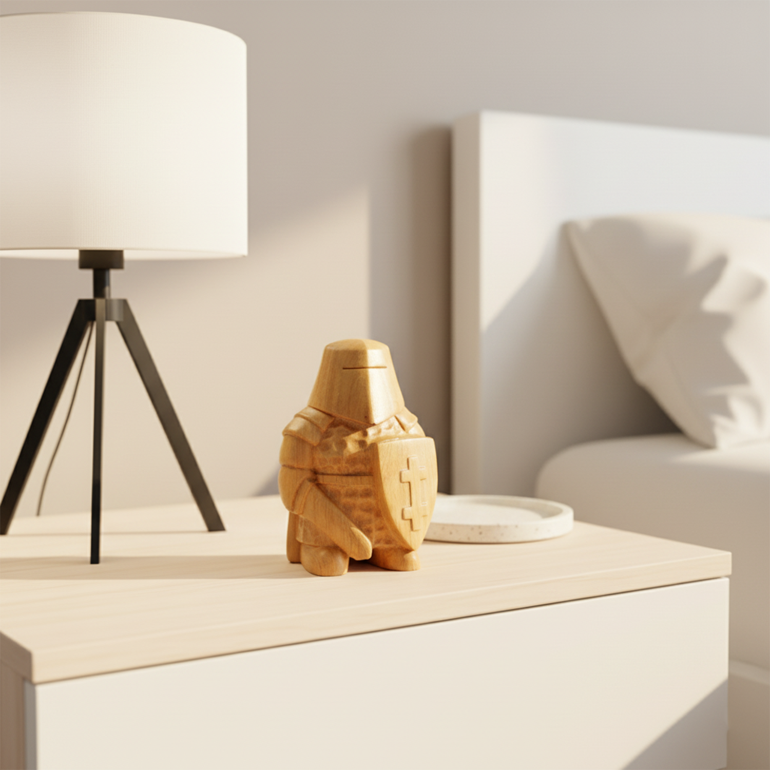 BeeRusty™ - Hand Carved Wooden Knight Figurine