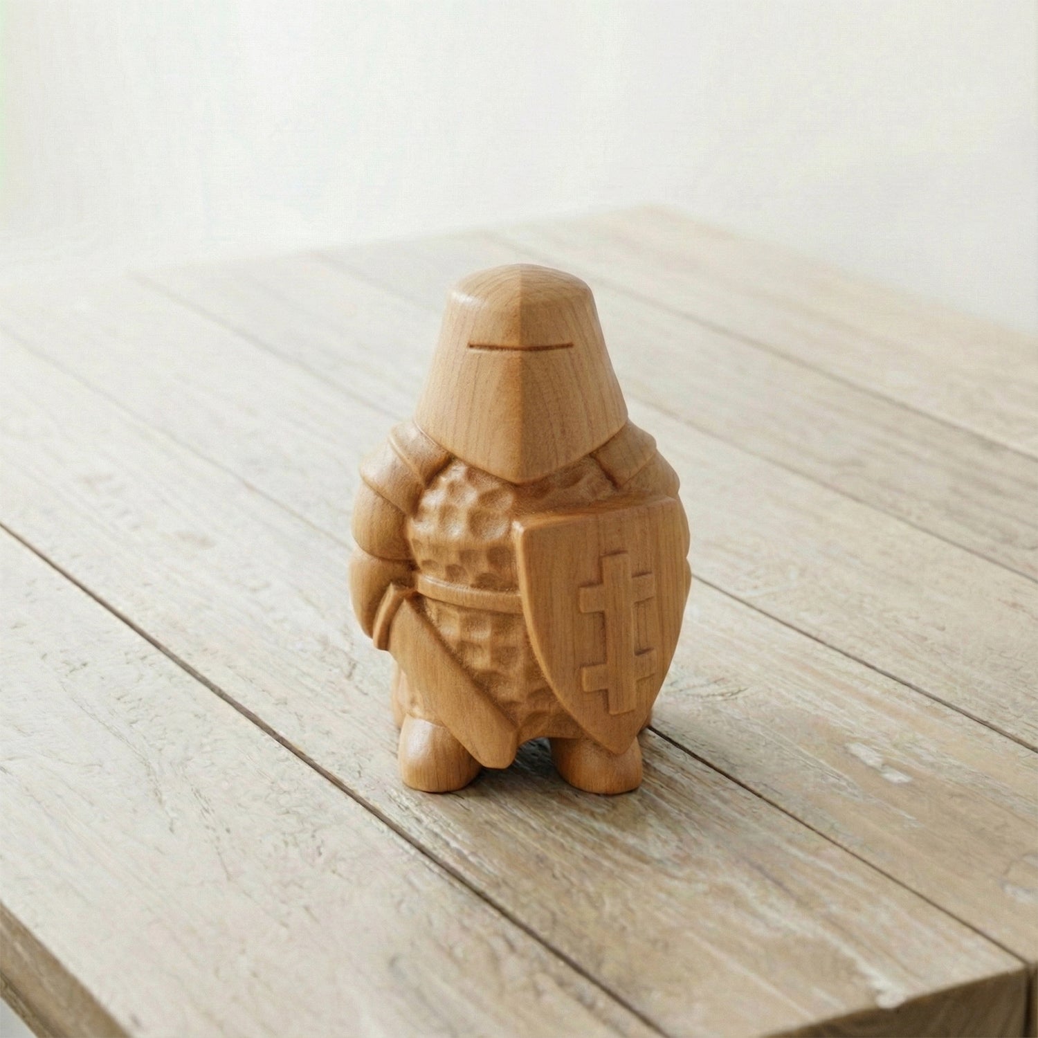BeeRusty™ - Hand Carved Wooden Knight Figurine