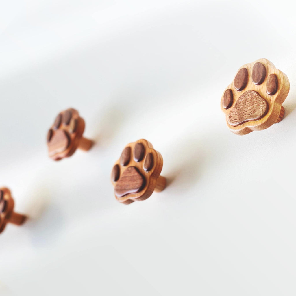 Wood Coat Wall Hook Dog Paw Leash Accessories Storage Holder Mounted Rustic Wooden Hat Cap Towel Rack Hanger Farmhouse Decorative Room Décor