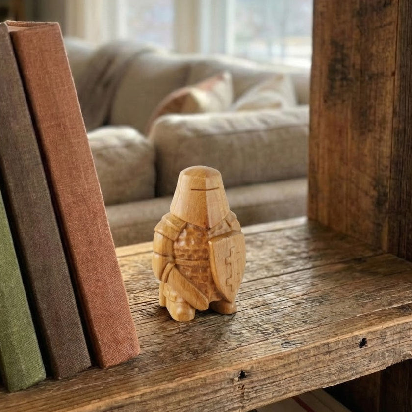 BeeRusty™ - Hand Carved Wooden Knight Figurine