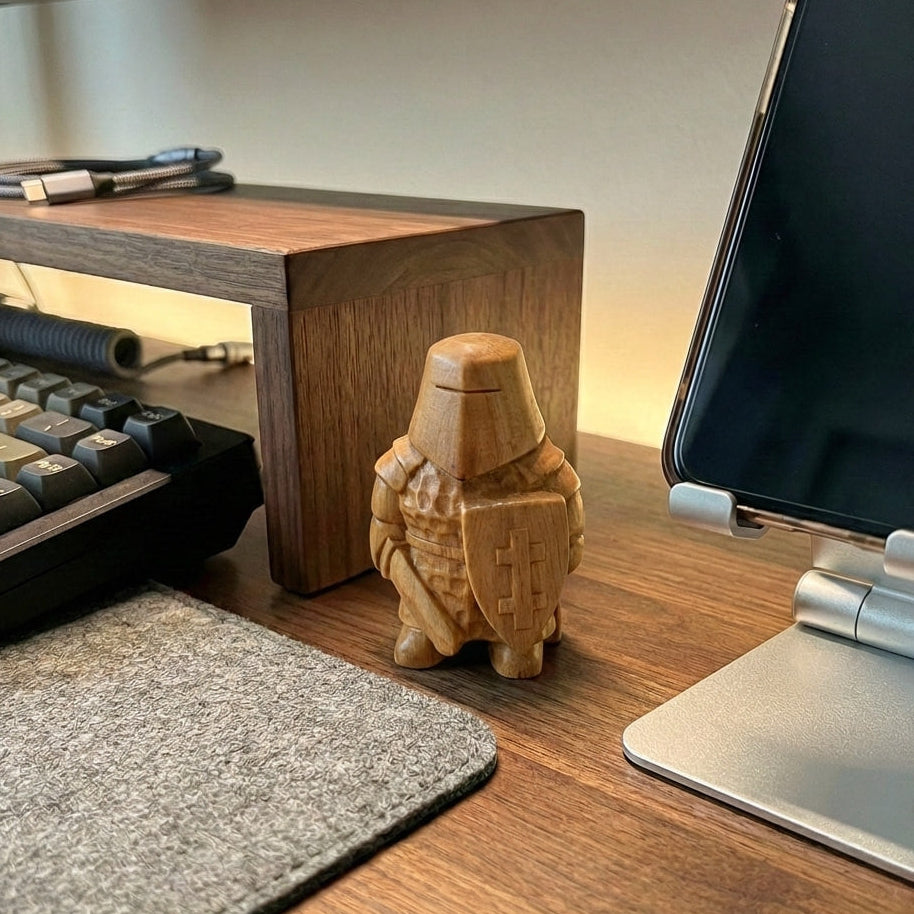 BeeRusty™ - Hand Carved Wooden Knight Figurine